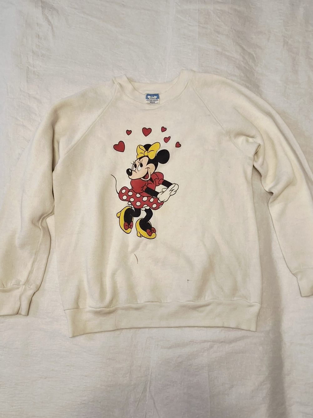 Disney Cream Minnie Mouse Graphic Crewneck Sweatshirt